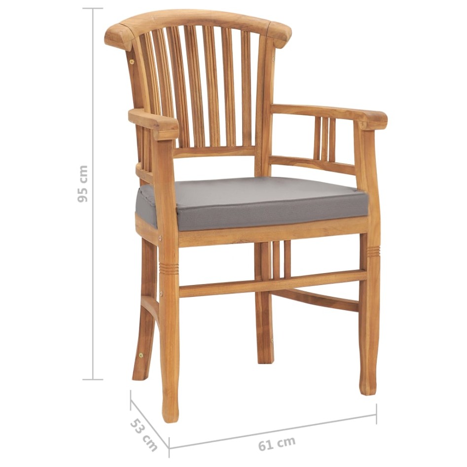 Juego de comedor para jardín 3 pzas teca maciza y