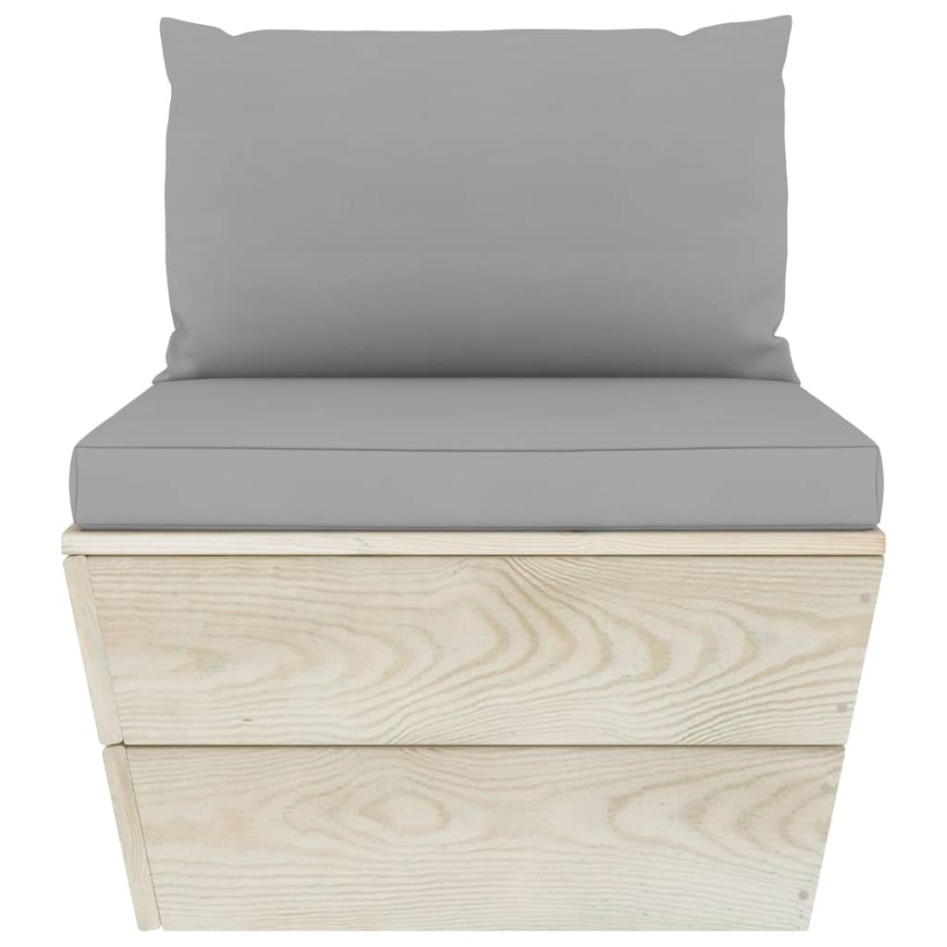 Muebles de jardín de palets 6 piezas y cojines madera de