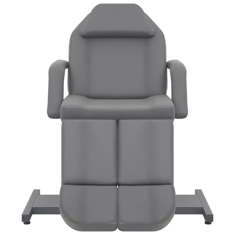 Sillón de salón de belleza cuero sintético gris 180x62x78