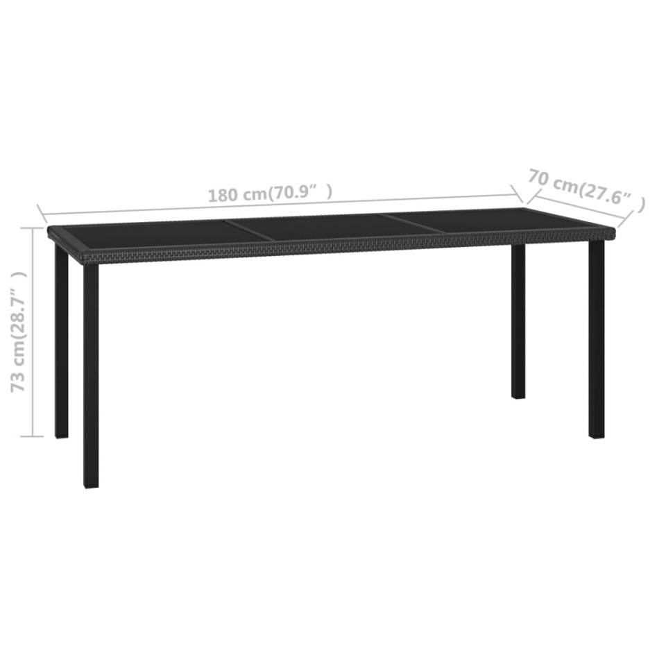 Conjunto de comedor de jardín 9 piezas ratán sintético