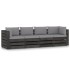 Sofá de palets 4 plazas cojines gris madera de pino
