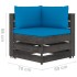 Sofá de palets 4 plazas cojines gris madera de pino