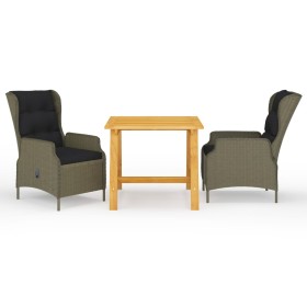 Juego de comedor para jardín de 3 piezas