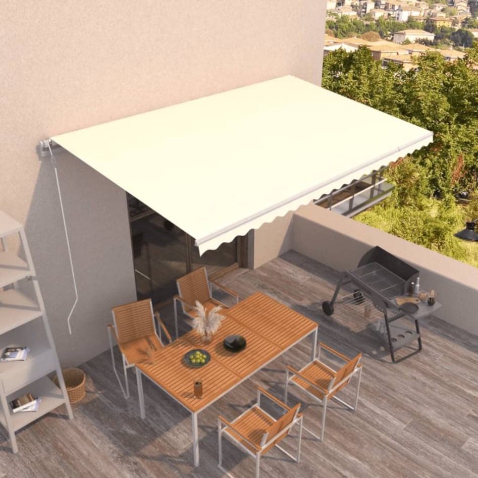 Toldo retráctil automático crema 500x300