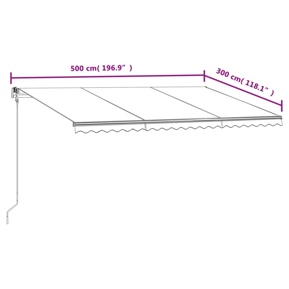 Toldo retráctil automático crema 500x300