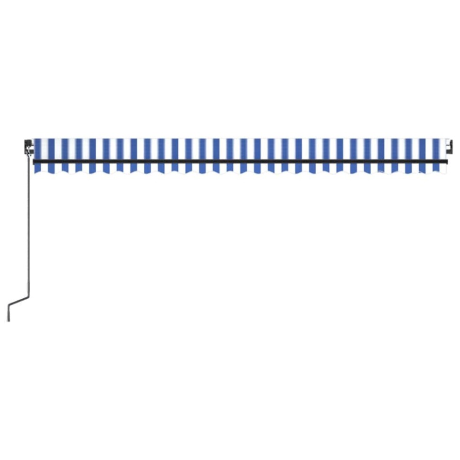 Toldo manual retráctil con LED azul y blanco 500x300