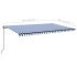 Toldo manual retráctil con LED azul y blanco 500x300