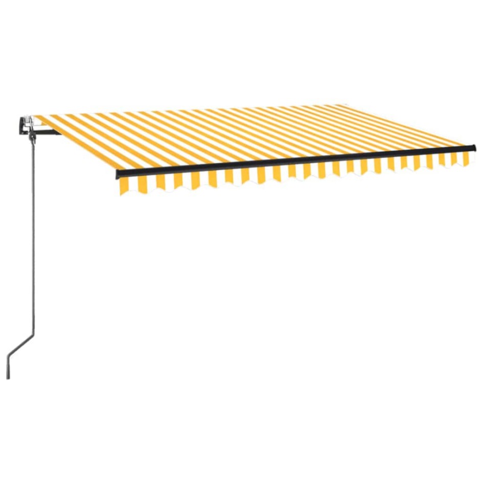 Toldo automático LED sensor de viento amarillo blanco