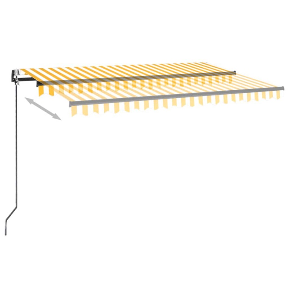 Toldo automático LED sensor de viento amarillo blanco