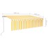 Toldo automático retráctil con persiana amarillo y blanco 6x3