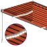 Toldo manual retráctil con persiana y LED naranja y marrón