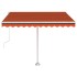 Toldo automático LED sensor de viento naranja marrón 300x250