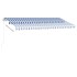 Toldo retráctil manual con LED azul y blanco 400x300