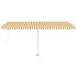 Toldo de pie automático amarillo y blanco 500x300