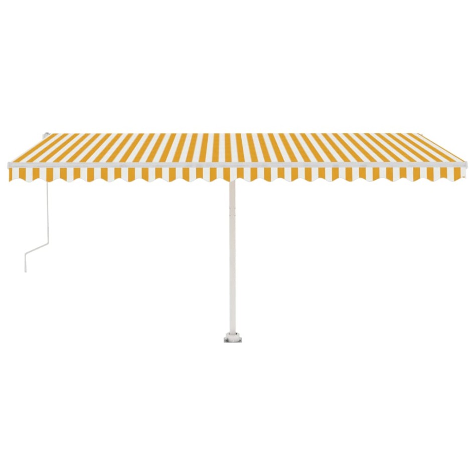 Toldo de pie automático amarillo y blanco 500x300