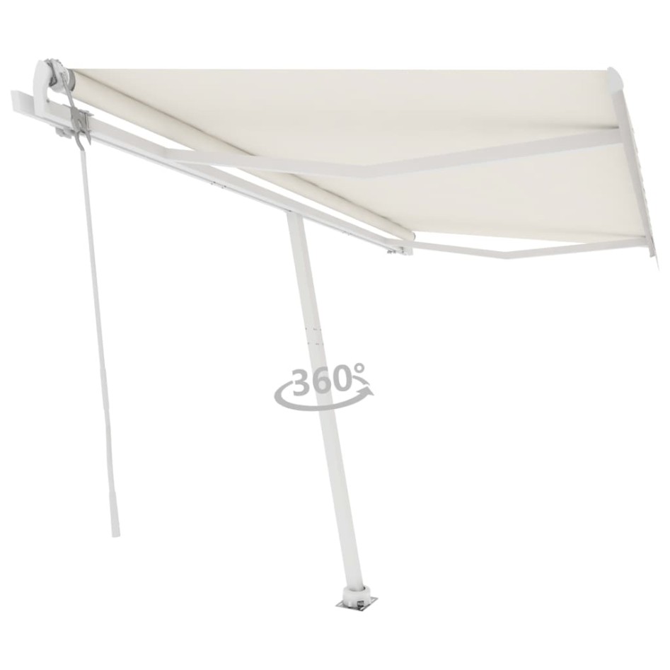Toldo de pie automático crema 450x350