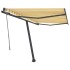 Toldo de pie automático amarillo y blanco 350x250