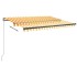 Toldo de pie automático amarillo y blanco 350x250