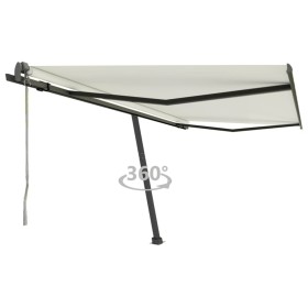 Toldo de pie automático crema 400x350