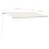 Toldo retráctil automático con postes crema 4,5x3,5