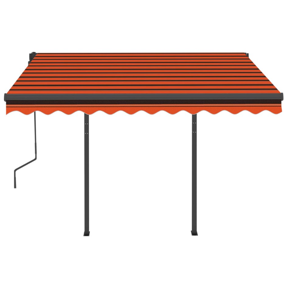 Toldo automático LED sensor de viento naranja y marrón