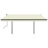 Toldo retráctil automático con postes crema 4x3,5