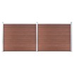 Set de panel de valla WPC marrón 353x146 cm