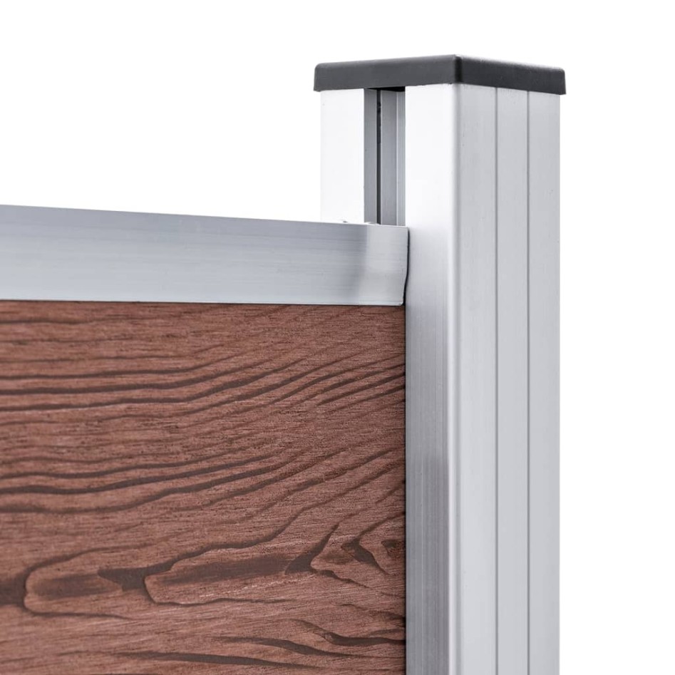 Set de panel de valla WPC marrón 353x146