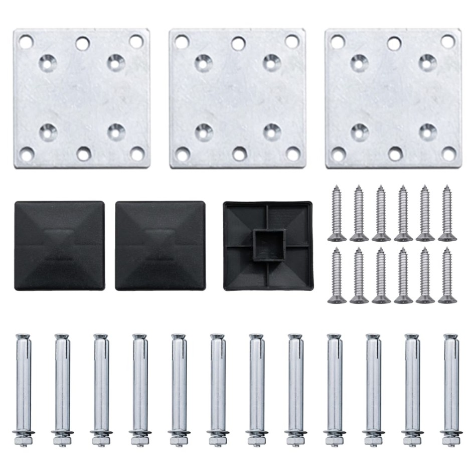 Set de panel de valla WPC marrón 353x146