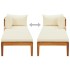 Tumbona 1 reposabrazos con cojines crema madera maciza