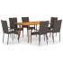 Juego de comedor de jardín de 7 piezas
