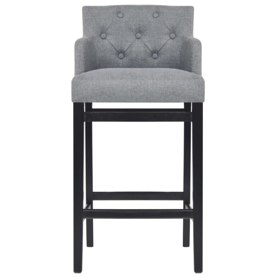 Taburetes de cocina 2 unidades tela gris