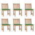 Sillas de jardín 6 unidades con cojines madera maciza de