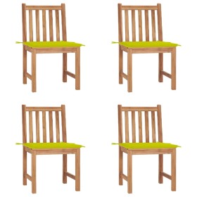Sillas de jardín 4 unidades madera maciza de teca con