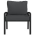 Silla de jardín acero con cojines gris 68x76x79