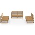Muebles de jardín 6 piezas marrón miel madera maciza de