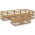 Muebles de jardín 7 piezas marrón miel madera maciza de
