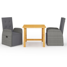 Juego de comedor de jardín 3 piezas