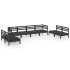Juego de muebles de jardín 8 pzas madera de pino maciza