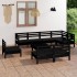 Juego de muebles de jardín 9 pzas madera maciza de pino
