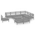 Juego de muebles de jardín 10 piezas madera maciza de pino