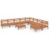 Juego muebles de jardín 10 pzas madera maciza pino marrón