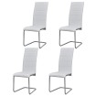 Sillas voladizas de comedor 4 unidades cuero sintético blanco