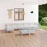Mesa y taburetes altos jardín 9 pzas madera maciza pino