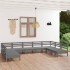 Mesa y taburetes altos jardín 9 pzas madera maciza de pino