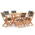 Set de comedor para jardín 7 pzas madera maciza eucalipto