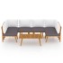 Muebles de jardín 7 piezas con cojines madera maciza de