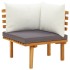 Muebles de jardín 8 piezas con cojines madera maciza de