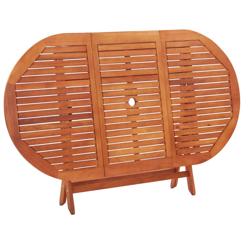 Set de comedor de jardín plegable 9 pzas madera