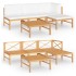 Set de muebles de jardín 5 pzas madera de teca y cojines